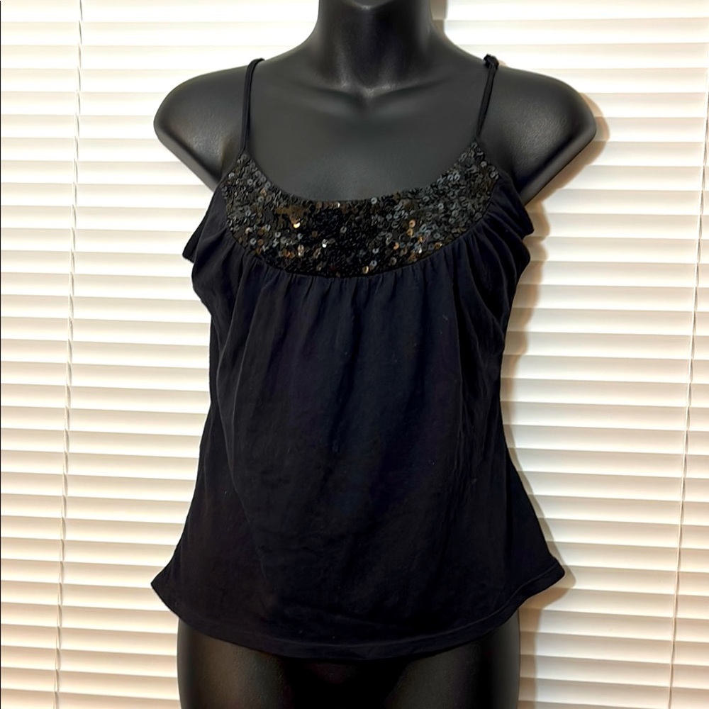 New York & Company Black Embellished Fitted Camisole